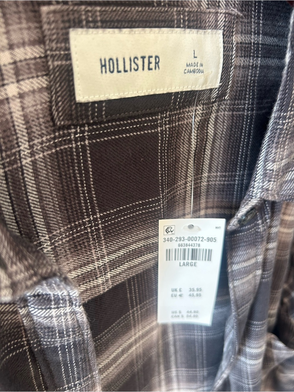 Hollister Men's Brown Plaid Button-Down Shirt